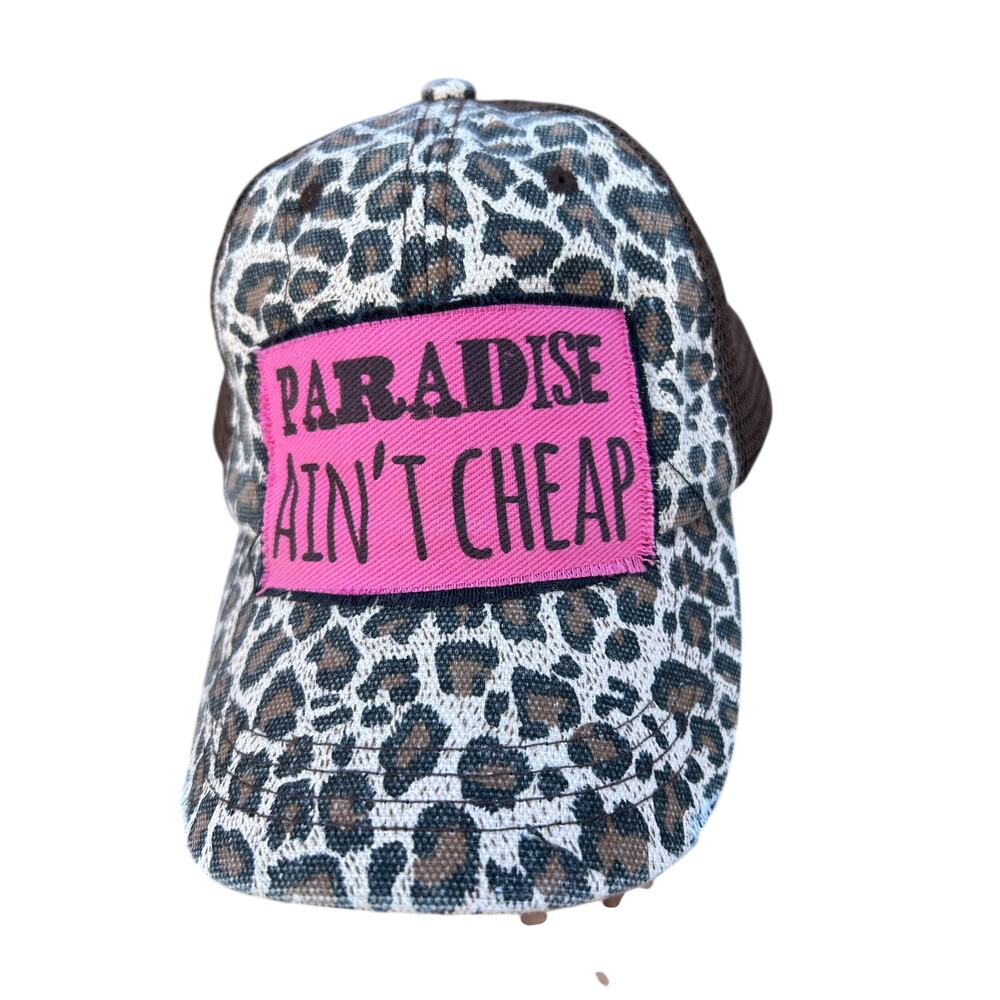 Pinky Bolle Distressed Leopard Trucker Hat Paradise Aint Cheap